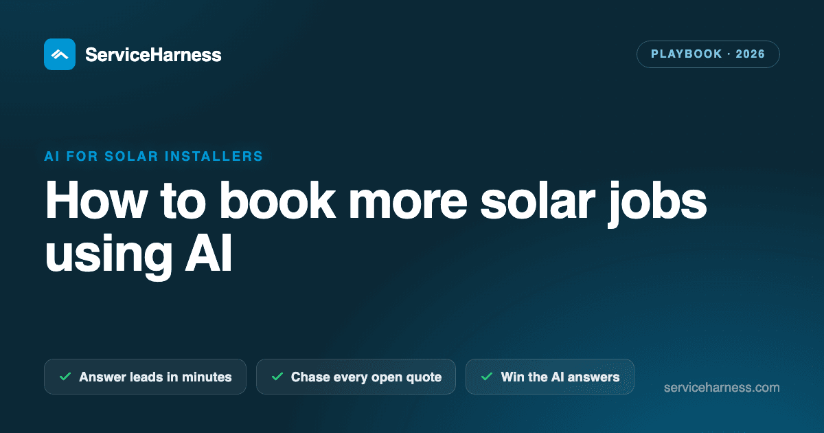 How to book more solar jobs using AI (the 2026 playbook)